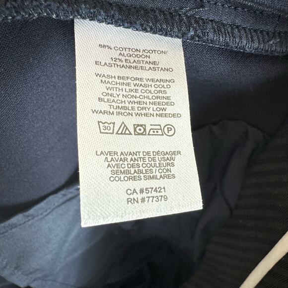 Ann Taylor Navy Blue High Rise Straight Leg Cropped Cotton Dress Pants Size 12 - Picture 5 of 5